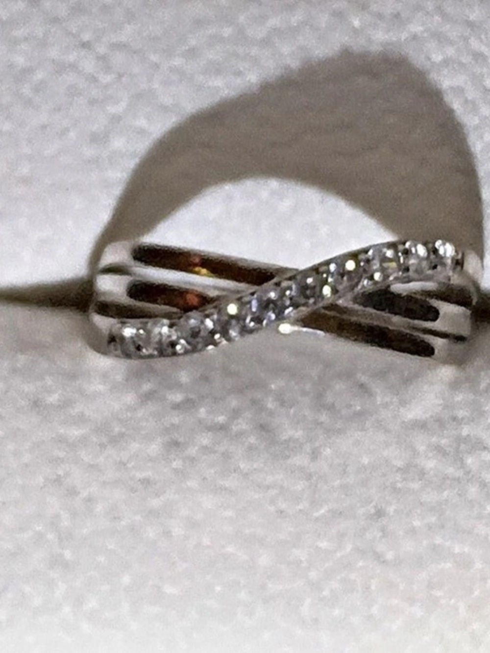 Silver-Tone Clear Stone Ring Like New
